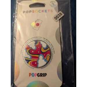 Popsocket Retro Rainbow Psychedelic Clouds Star PopGrip Phone Grip Stand
